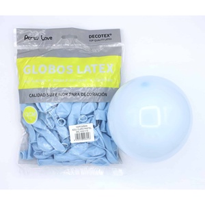 Palloncini in lattice Party Love 12 cm blu pastello R5 per decorazioni - Product Image 1