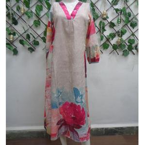 Export Selling <b>Indian</b> Ethnic Viscose <b>Fabric</b> Trending Women's Kurta for Wedding Party Elegance from India - Product Image 1