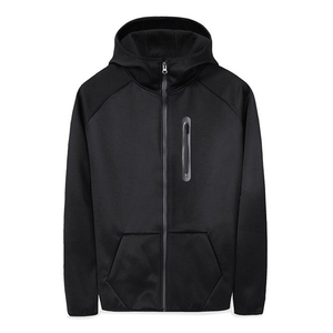 เสื้อมีฮู้ดแขนแร็กแลนมีซิปสำหรับผู้ชายเสื้อสเวตเชิ้ตสีดำเสื้อฮู้ดโอเวอร์ไซส์มีหลายสี - Product Image 1