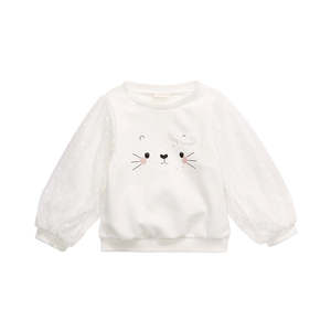 Sudadera de Algodón Blanco con Estampado de Animales para Niñas First Impressions, Tejido de Punto, Talla 6-9 Meses - Product Image 1