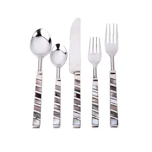 Lot de 5 couverts en acier inoxydable Cuillère Couteau Fourchette Passe au lave-vaisselle Utilisé dans les ustensiles de cuisine Table Cafe Home Metal Designer Handles - Product Image 2