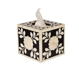 Atractivo Porta Pañuelos de Madera con Diseño de Bordes, Caja de Almacenamiento para Servilletas - Product Image 5