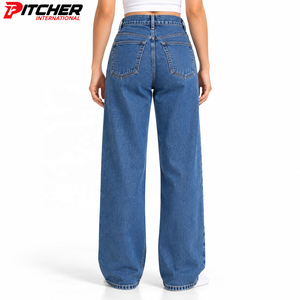 OEM womens denim Straight jeans Vintage wash jeans Private Label Supplier for US Boutique Brands Bulk - Product Image 3