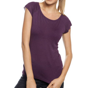 T-shirts pour femmes les plus vendus, tissu doux, 100% coton, coupe ajustée, respirant, vêtements d'été pour l'extérieur, logo personnalisé, service OEM - Product Image 3
