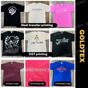 Goldtex camiseta de ropa de calle de algodón en blanco de gran tamaño hombro caído personalizado de alta calidad de impresión de peso pesado camiseta para hombres - Product Image 3