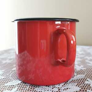 Tasse en émail personnalisée avec impression de logo tasse de camping en émail décalcomanie imprimée tasse à café en émail en gros - Product Image 3