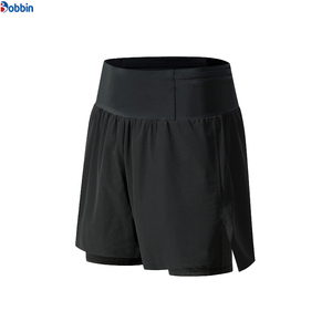 Shorts pour hommes personnalisés à double couche avec poche, shorts de sport confortables, shorts de course, shorts d'entraînement, élastiques, respirants, pour la remise en forme - Product Image 1