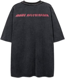 เสื้อยืดลำลองแนวสตรีทผ้าคอตตอน100% โลโก้ด้านหน้าทรงหลวมเข้ารูป - Product Image 2