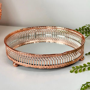 Metal Aluminum <b>Small</b> Jewelry storage Display <b>Mirror</b> Plate Christmas Decorative Serving Tray for decoration - Product Image 4