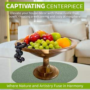 ชามผลไม้ทำจากไม้สำหรับห้องครัวหรูหราที่วางเคาน์เตอร์ผลไม้ชามแบบมีฐานสำหรับตกแต่งเหมาะสำหรับเป็นของขวัญให้กับคุณแม่ - Product Image 2