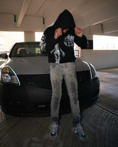 Survêtements en éponge française poids lourd personnalisés unisexe Streetwear délavés à l'acide javel à l'ourlet brut pour hommes - Product Image 1