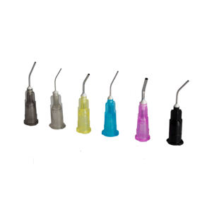 Aiguilles pré-courbées de calibre 22 pour seringues de distribution et d'irrigation, fournitures dentaires polyvalentes pour soins dentaires - Product Image 1
