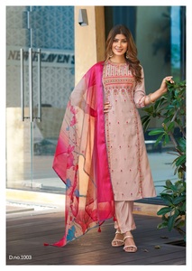 Dupatta en viscose et rayonne de style fête d'été moderne, imprimé jacquard, organza avec tissage à la main, vente en gros - Product Image 4