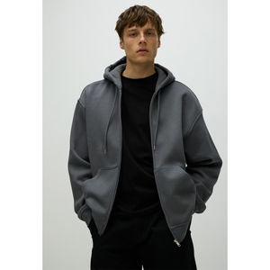 Sweat-shirt à capuche unisexe surdimensionné de haute qualité 2026, à épaules tombantes, personnalisé, ample, décontracté, coupe classique, brodé - Product Image 5