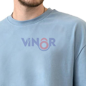 Camiseta personalizada para hombre 100% algodón de gran tamaño con hombros caídos y cuello simulado extendido camiseta de gran tamaño de alta calidad para hombre - Product Image 2