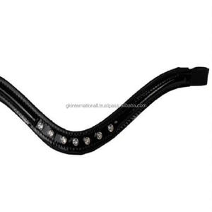 Banda de cuero acolchado para cejas de caballo, banda de cuero con acabado Premium, con curva de diamante de charol, de diseñador, hecha a medida - Product Image 5