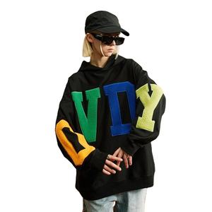 Usine échantillon gratuit fabrication de vêtements Streetwear haute qualité personnalisé 100% coton Chenille Patch broderie à capuche hommes - Product Image 2