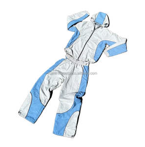 Conjunto Deportivo Cortavientos para Hombre y Mujer, de Secado Rápido, con Capucha, para Entrenamiento, Correr, Trotar, al Aire Libre, con Costuras en Contraste y Ribetes Simples - Product Image 1