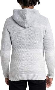 Pulls à capuche en tricot 3D respirants pour hommes, automne-hiver 2024, manches longues, couleur unie, pull-over tendance, tricot chaud décontracté - Product Image 5