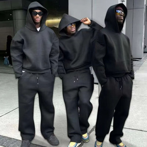 "Personalizado Unisex Pantalones apilados Sudadera con capucha Traje de chándal acampanado Conjunto Pantalones de chándal transpirables y Sudadera con capucha Fabricante al por mayor" - Product Image 5