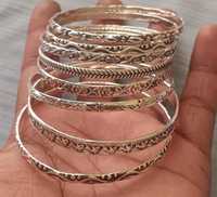 Femmes Boho Vintage Bahamien Poisson Fleur 8 Pièces Argent Sterling Plaqué Bracelet Ensemble Réglable Empilable Bracelet Christian Cadeau