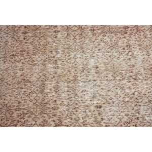 Vintage Area Rug 4.1x6.5 ft (124x198 cm), <b>Brown</b> Patchwork Turkish Rug - Product Image 5