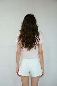 Camiseta de Verano Casual de Manga Corta para Mujer, Corte Regular, Viscosa, Elastano, Poliéster, Bordada, Secado Rápido, Transpirable, Color Sólido - Product Image 2