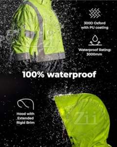 Chaleco de Seguridad Reflectante Amarillo Ultrafino y Transpirable para Trabajos en Carretera, Alta Visibilidad, ANSI Clase 2, con Luces LED Intermitentes, Ropa de Seguridad de Algodón - Product Image 4