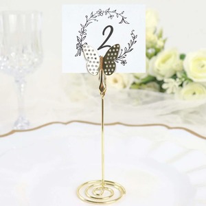 Portatarjetas de alambre de mariposa dorada, soporte de mesa, Clip decorativo para notas, imágenes, etiquetas, bodas, fiesta de cumpleaños o uso de buffet - Product Image 2