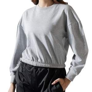 <b>Black</b> Mock Neck Sweatshirt <b>Women</b> Oversized <b>Fleece</b> Pullover Streetwear Blank Cotton Blend High Quality Training Jumper Top - Product Image 3