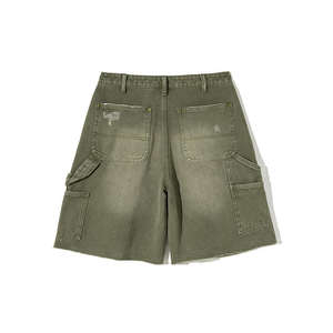 Pantalones cortos de moda para hombre, Vaqueros holgados, informales, de color sólido, grises, personalizados, de alta calidad - Product Image 3