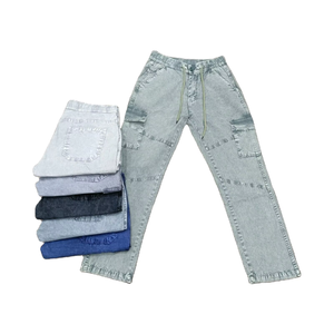 Vaqueros clásicos de corte recto para hombre con estilo de cinco bolsillos ideales para el trabajo escolar o informal diario de proveedores indios - Product Image 1