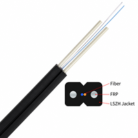 Kabel Drop FTTH Indoor 1 2 4 Core G657A1/G657A2 dengan Penyangga FRP/Baja LSZH