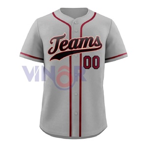 Maillot de baseball 100% polyester en taille adulte, maillot personnalisé, couleur unie, uniforme de baseball pour équipe sportive, service OEM - Product Image 5