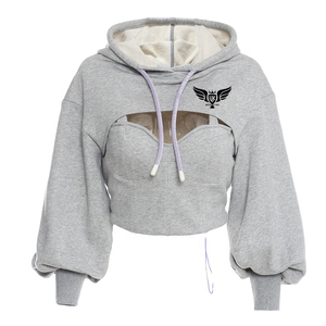 เสื้อมีฮู้ดแบบสวมหัวมีฮู้ดสำหรับผู้หญิงเสื้อสเวตเตอร์ผ้าฝ้ายแห้งเร็วระบายอากาศได้ดีเหมาะสำหรับไปยิมและ100% - Product Image 1