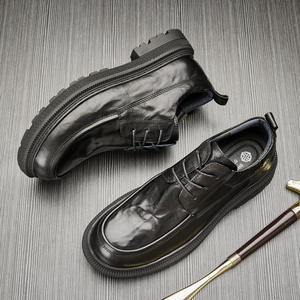 Chaussures Oxford en cuir de vachette pleine fleur avec talon amorti et design antidérapant, chaussures habillées pour hommes, chaussures en cuir - Product Image 4