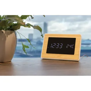 Utah <b>LED</b> Bamboo Desk & Table <b>Clock</b> Sustainable <b>LED</b> Gadgets - Product Image 2