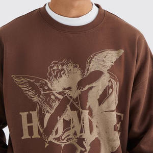 OEM personalizado impreso sudaderas para hombre 100% algodón de gran tamaño con capucha camisas de manga larga de diseño de punto - Product Image 3