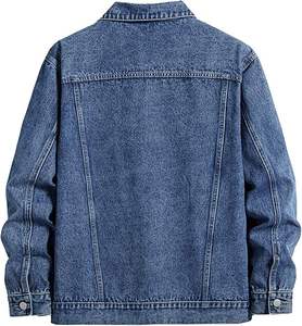 Veste en jean unie de dernière génération pour hommes, logo personnalisé OEM, mode, boutons d'hiver, fermeture à boutons, jean vintage noir délavé - Product Image 6