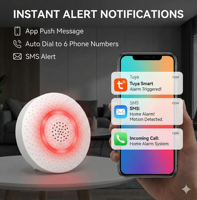 Sistema de Alarma GSM WiFi Inteligente Tuya, Kit de Seguridad Inalámbrico para el Hogar de 433MHz con Marcación Automática y Notificaciones Push en la Aplicación