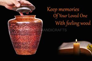 Wooden Cremation Urn <b>for</b> Human <b>Ashes</b> Full Carved American Style Adult Burial <b>Keepsake</b> Funeral Supplies Higher Handicrafts Custom - Product Image 5