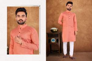 Conjunto de Kurta y Pijama de Seda Elegante para Hombre, Ropa Festiva, Traje Étnico Tradicional Indio, Cómodo y Estiloso - Product Image 6