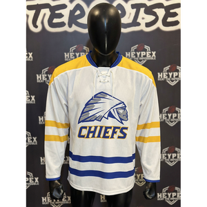 Maillot de hockey sur glace personnalisé imprimé numériquement, maille respirante, vêtements d'équipe pour adultes, haute qualité, 100% polyester, séchage rapide, antibactérien - Product Image 1