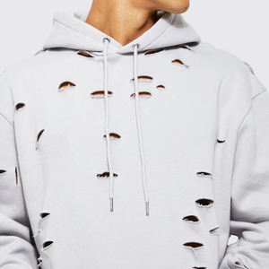 ชุดวอร์มผู้ชายสีพื้นเรียบแบบดิสเทรส ราคาขายส่ง ปริมาณสั่งซื้อขั้นต่ำน้อย - Product Image 4