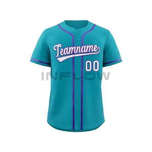 Tenues de baseball 100% polyester, design personnalisé, maillots de softball et de baseball, ensembles uniformes pour adultes, motifs d'équipe, impression par transfert thermique - Product Image 2