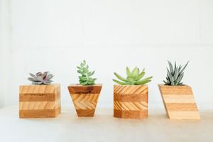 RUSTIQUE pot de fleurs en bois souhaitant bien jardinière arrière-cour décor de jardin créatif jardinières en bois écorce pots de fleurs jardin - Product Image 5