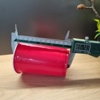 Tasses à café tasses de voyage tasses en plastique PP rouges tasses de fête amusantes et durables à emporter produit écologique jetable vente chaude