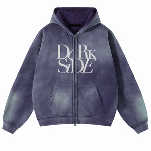 Sudadera con capucha de algodón 100% de alto gramaje, con cremallera completa, lavado ácido, de secado rápido, estilo oversize, la más vendida para hombre - Product Image 4
