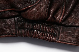 Manteau Vintage en Cuir de Vachette Marron pour Homme Veste Slim Style en Cuir Véritable Fermeture Éclair à la Mode Motard Vol en Cuir Pur Toile Hiver - Product Image 6