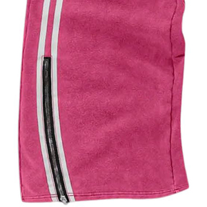 Pantalones de chándal de rayas laterales de dos tonos de alta calidad para hombre, pantalones para correr con cremallera en el tobillo para hombre con paquete trasero de algodón de rizo francés - Product Image 3